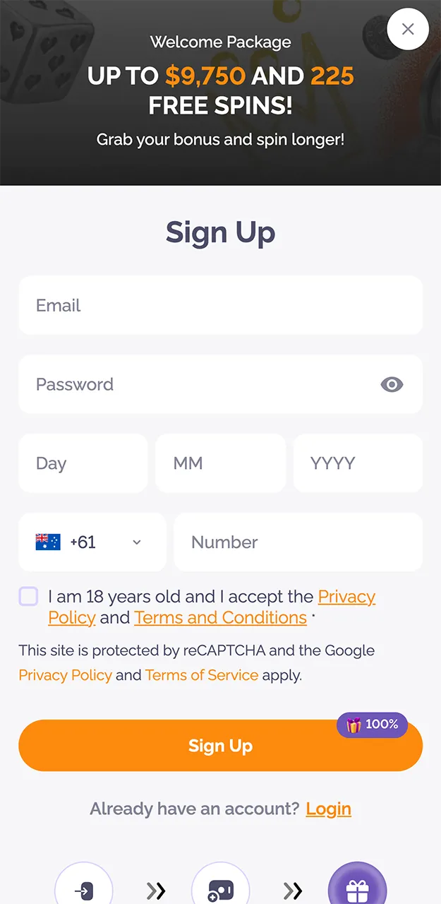 Please ensure you provide accurate details when registering on the Boho Casino app.